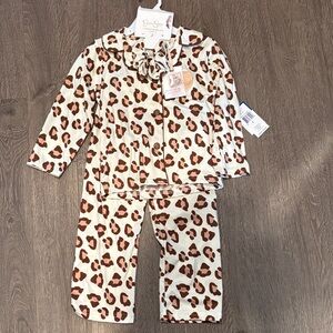 Jessica Simpson Brown and cream 3 piece  Kids Pajama Set